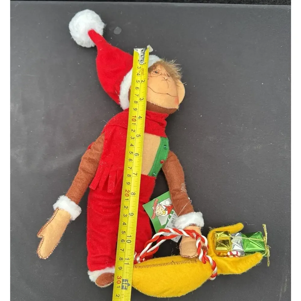 Annalee 12” Sitting Christmas Monkey Holds Banana w/Gifts #750808 w/Tag -TO9